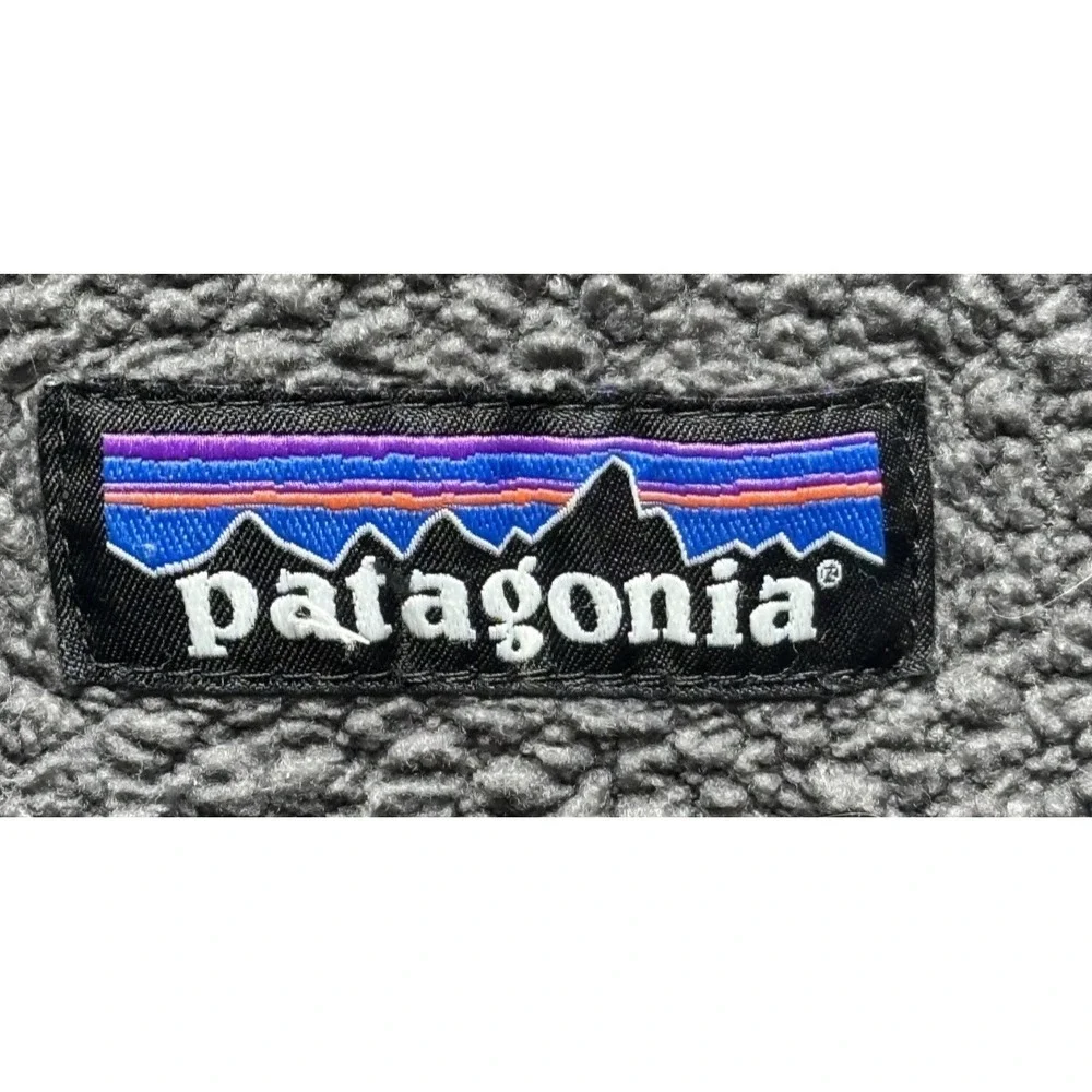 Patagonia Sweater Mens Small Gray Shearling Fleece Pullover Quarter Button Up‎